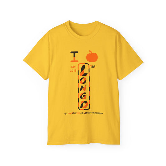 I pumpkin LongD Tag-domain positive upright pixel-weighted 12-striped front-back logo cotton tee