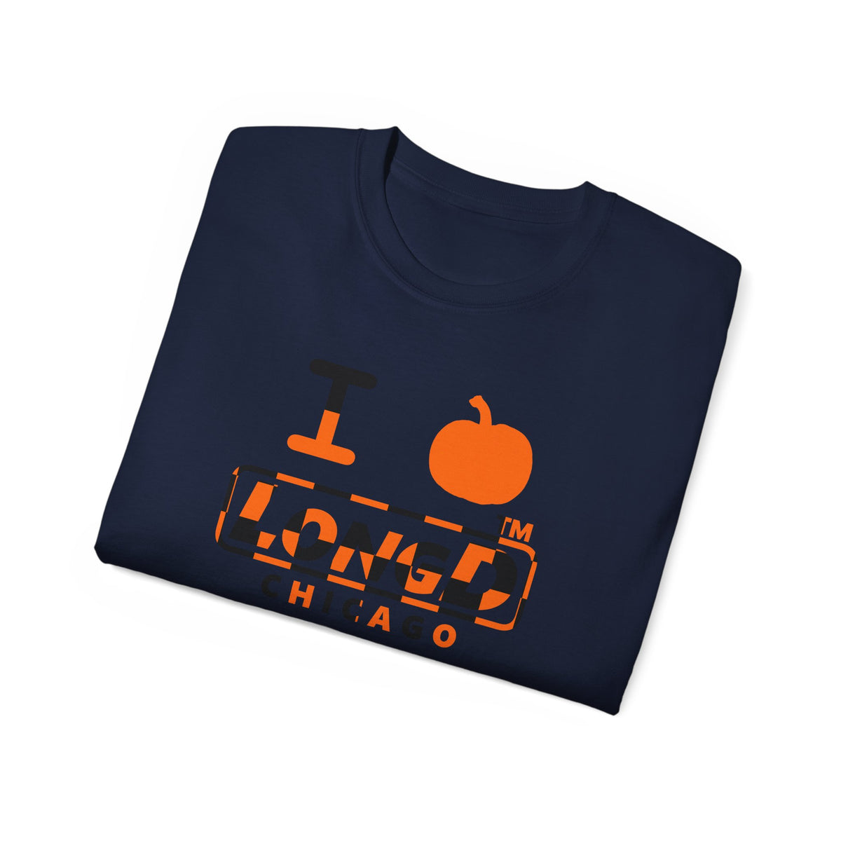 I pumpkin LongD Chicago positive checkered logo cotton tee
