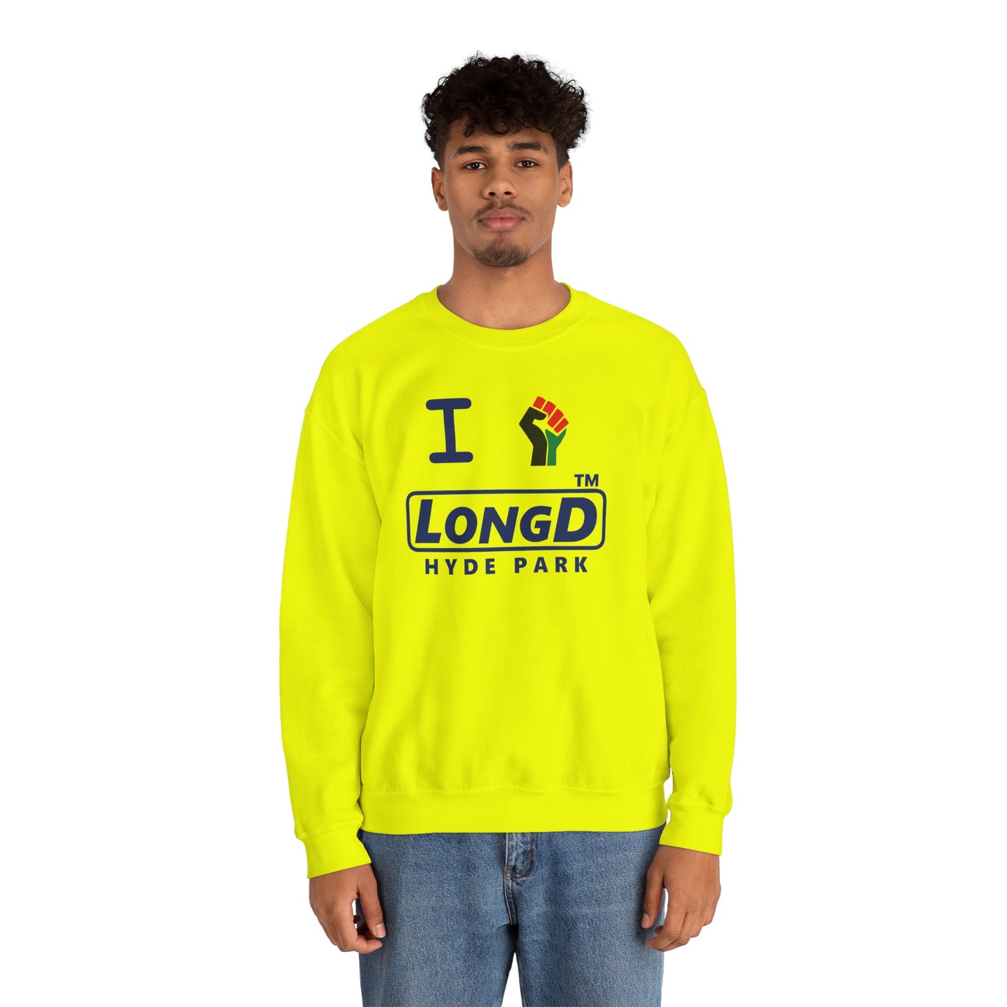 I fist LongD official basic Hyde Park logo crewneck sweatshirt