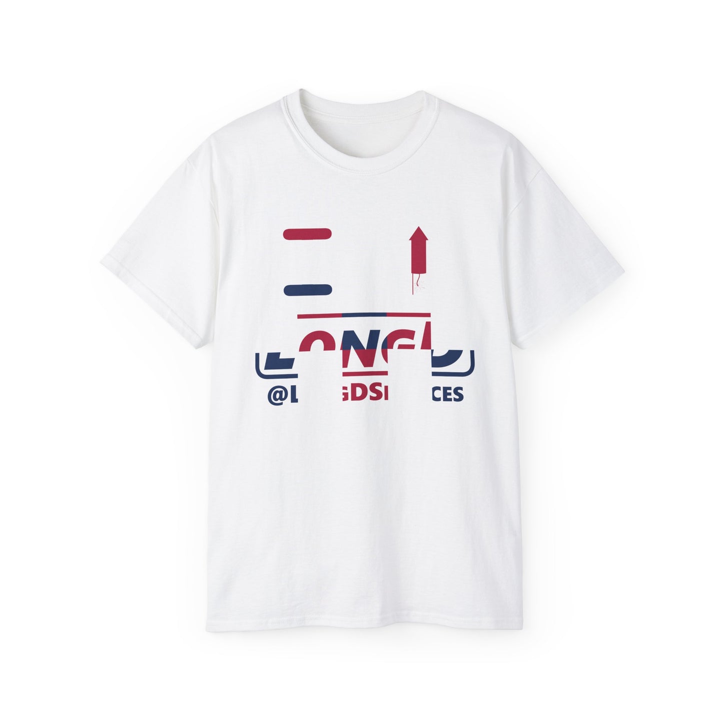 I firecracker LongD positive 2x5 front-back tag logo cotton tee