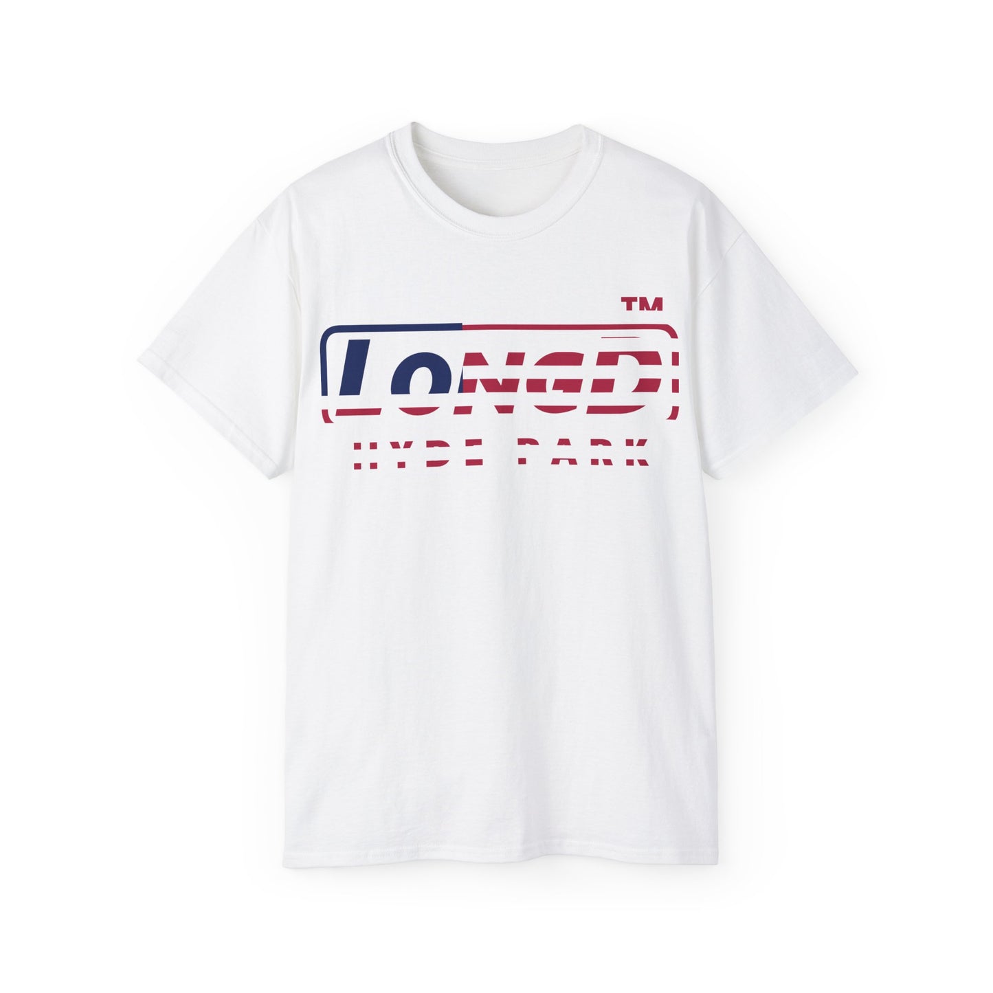 LongD positive flag Hyde Park logo cotton tee (patriotic colors)