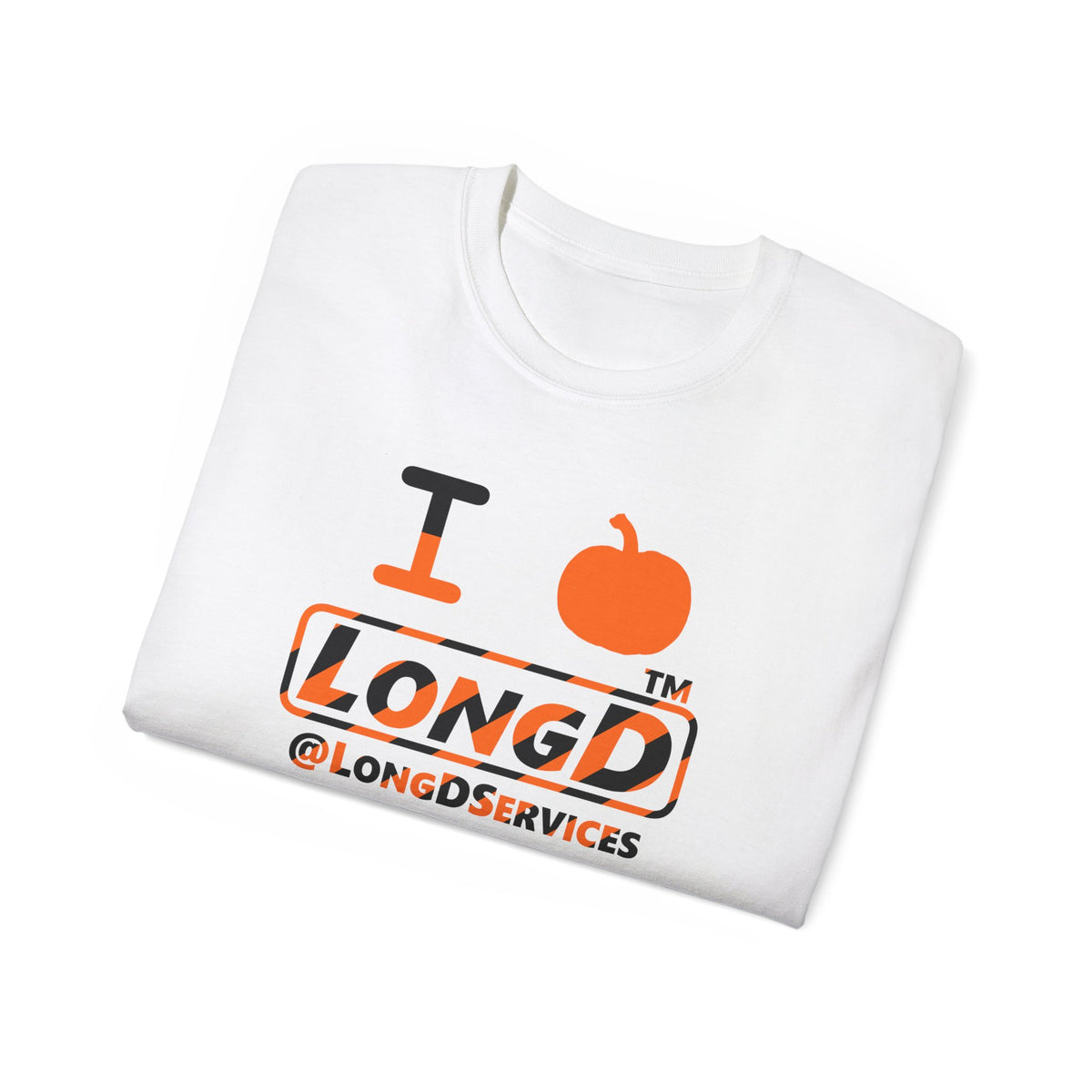 I pumpkin LongD Tag positive 12-striped logo cotton tee