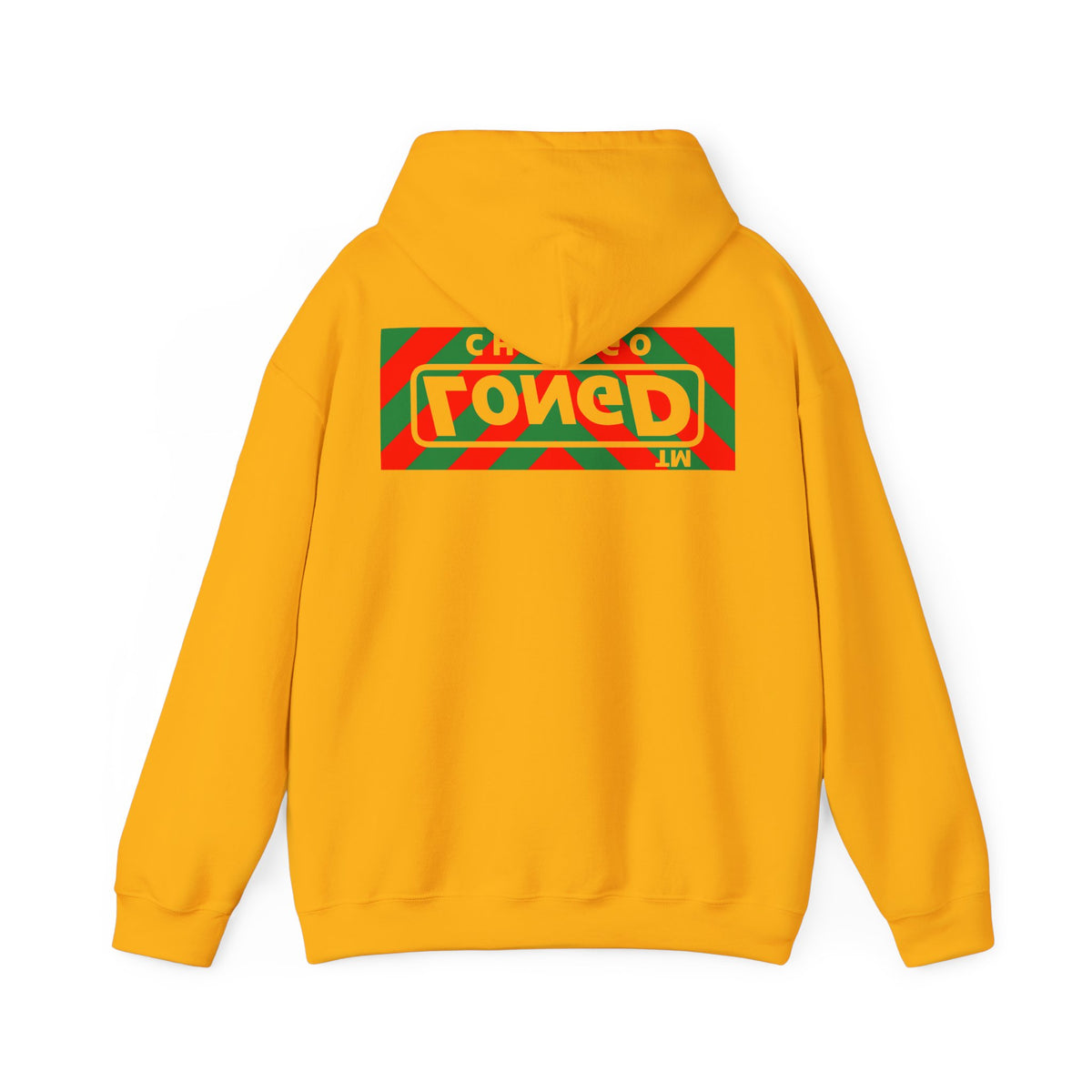 LongD Chicago negative downward chevron front-back logo (Xmas colors) hoodie