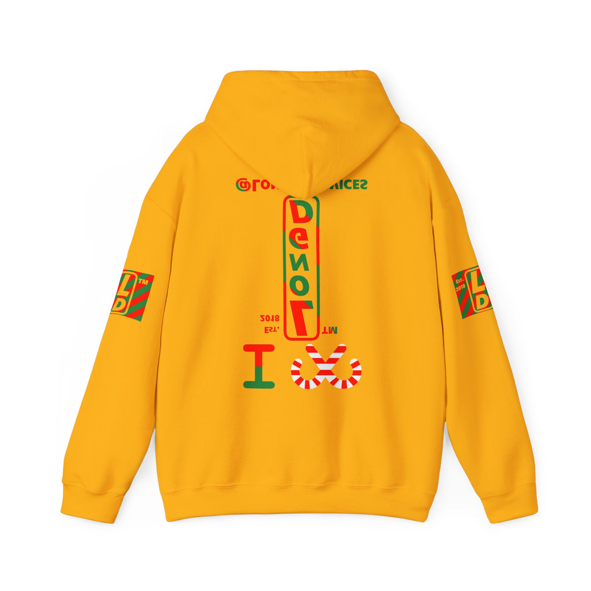 I candy cane LongD Tag positive upright pixel-weighted 4-striped 4-print logo hoodie