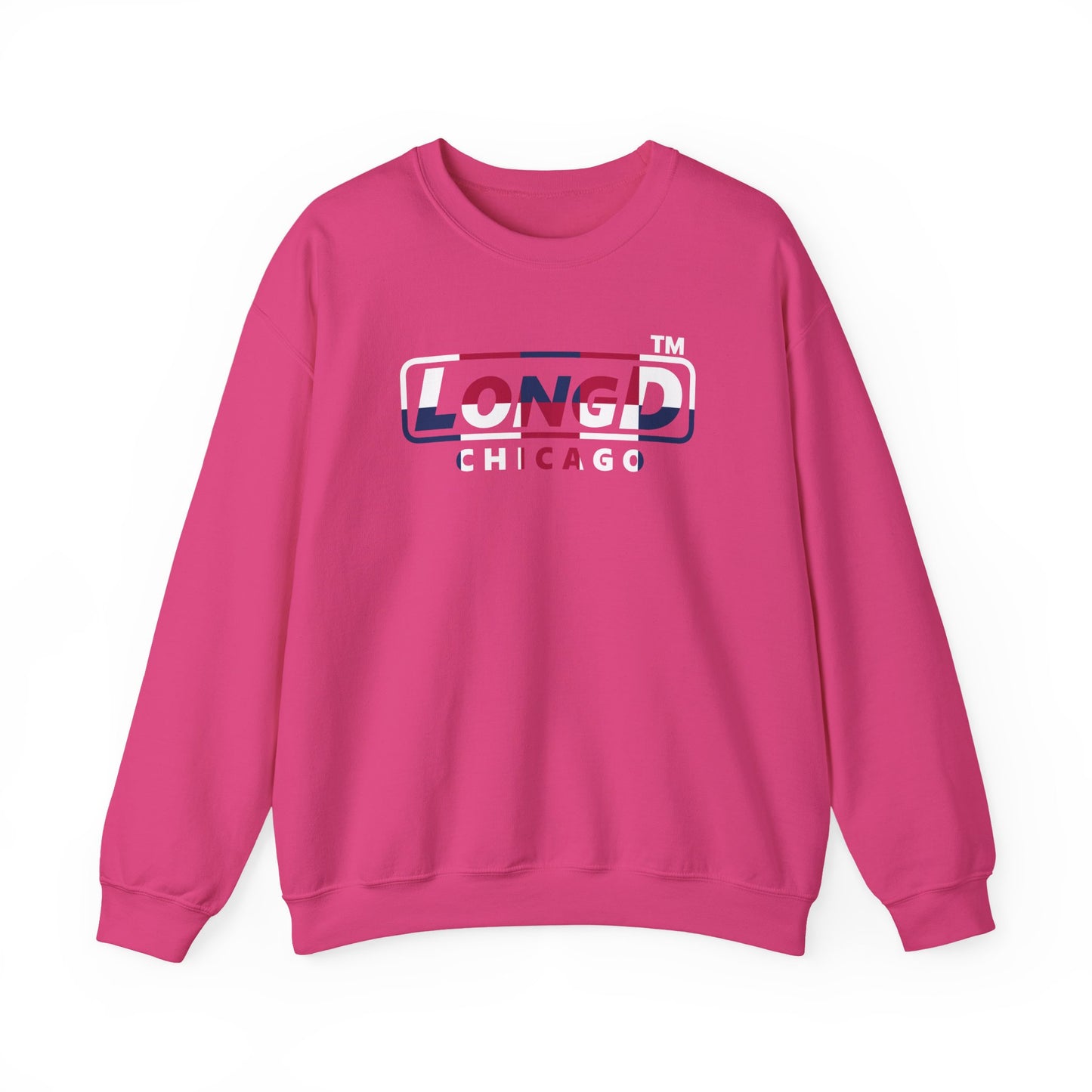 LongD positive 2x5 Chicago logo crewneck sweatshirt (patriotic colors)