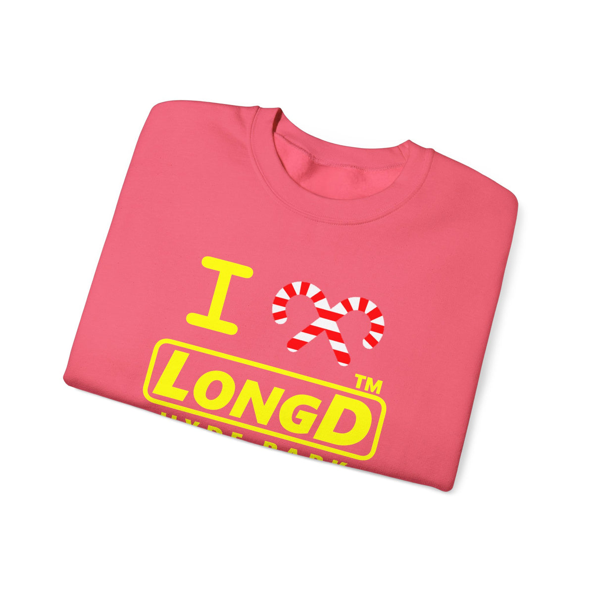 I candy cane LongD Hyde Park positive alternate basic yellow logo crewneck sweatshirt
