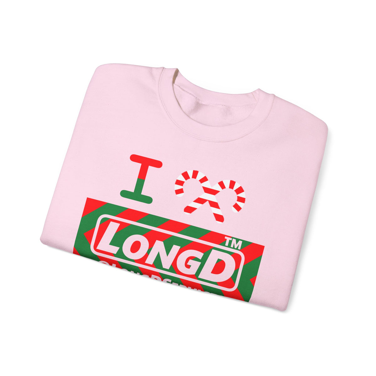 I candy cane LongD Tag negative leftward chevron logo crewneck sweatshirt