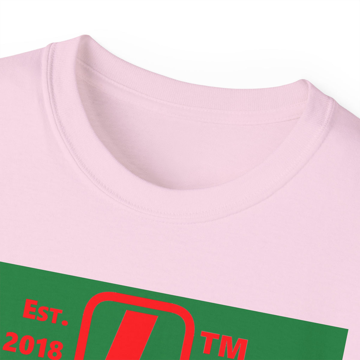 LongD Hyde Park upright logo positive red on negative green (Xmas colors) cotton tee
