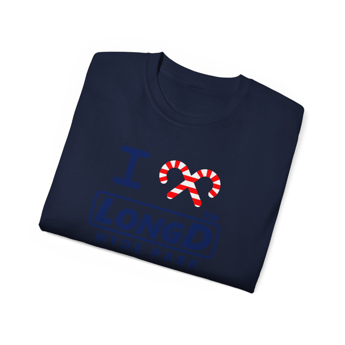 I candy cane LongD Hyde Park positive official basic navy logo cotton tee