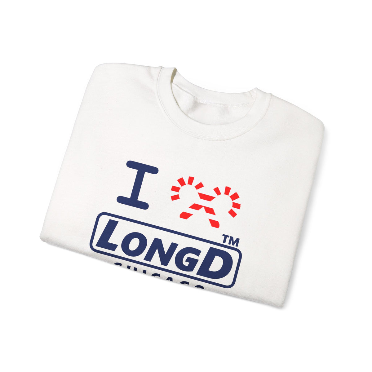 I candy cane LongD Chicago positive official basic navy front-back logo crewneck sweatshirt