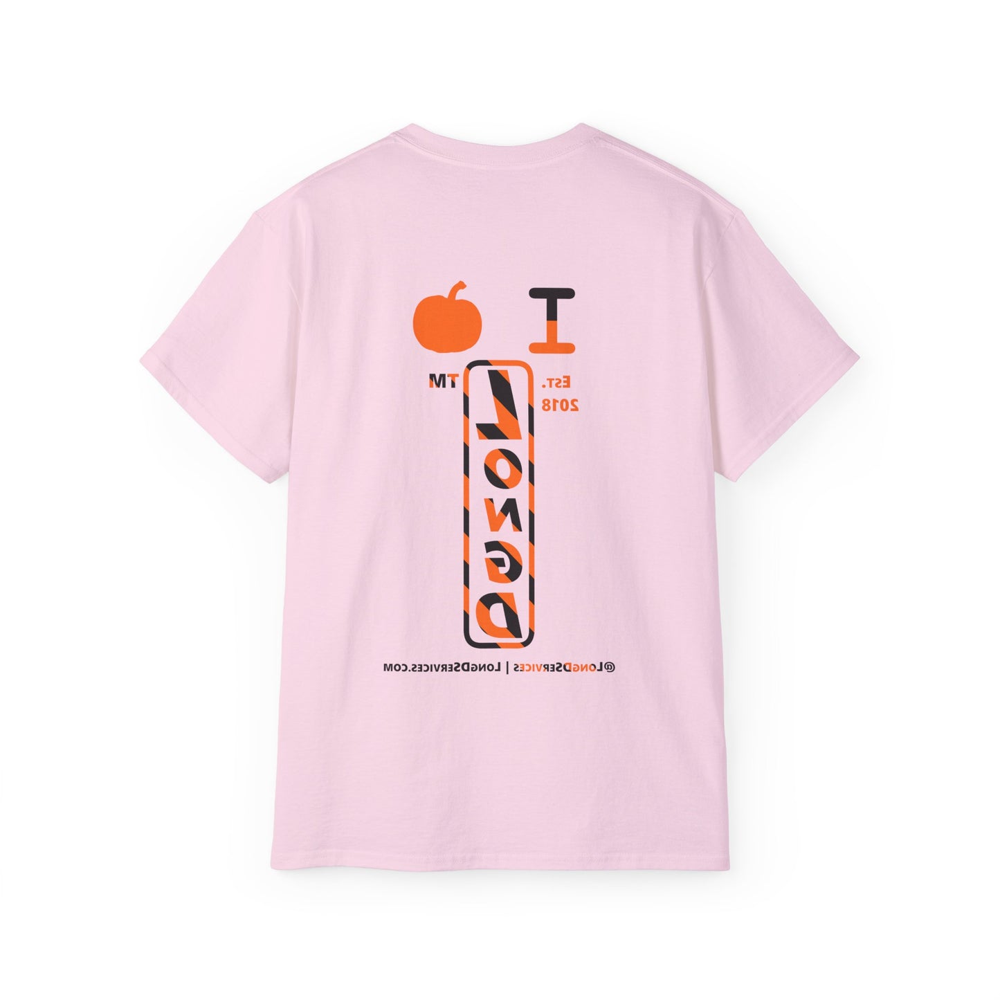 I pumpkin LongD Tag-domain positive upright pixel-weighted 12-striped front-back logo cotton tee