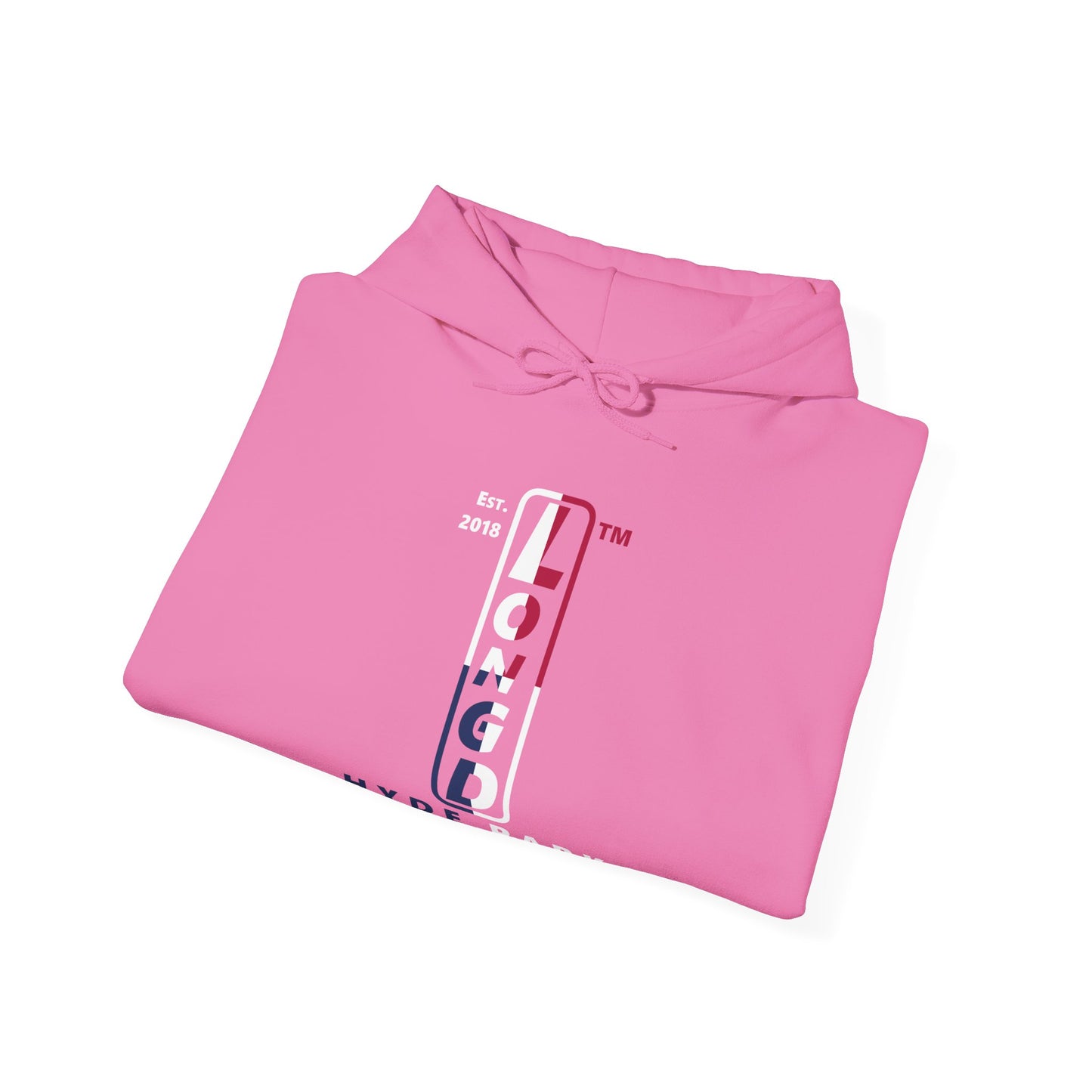 LongD® positive quarters upright Hyde Park logo hoodie (Patriotic colors)