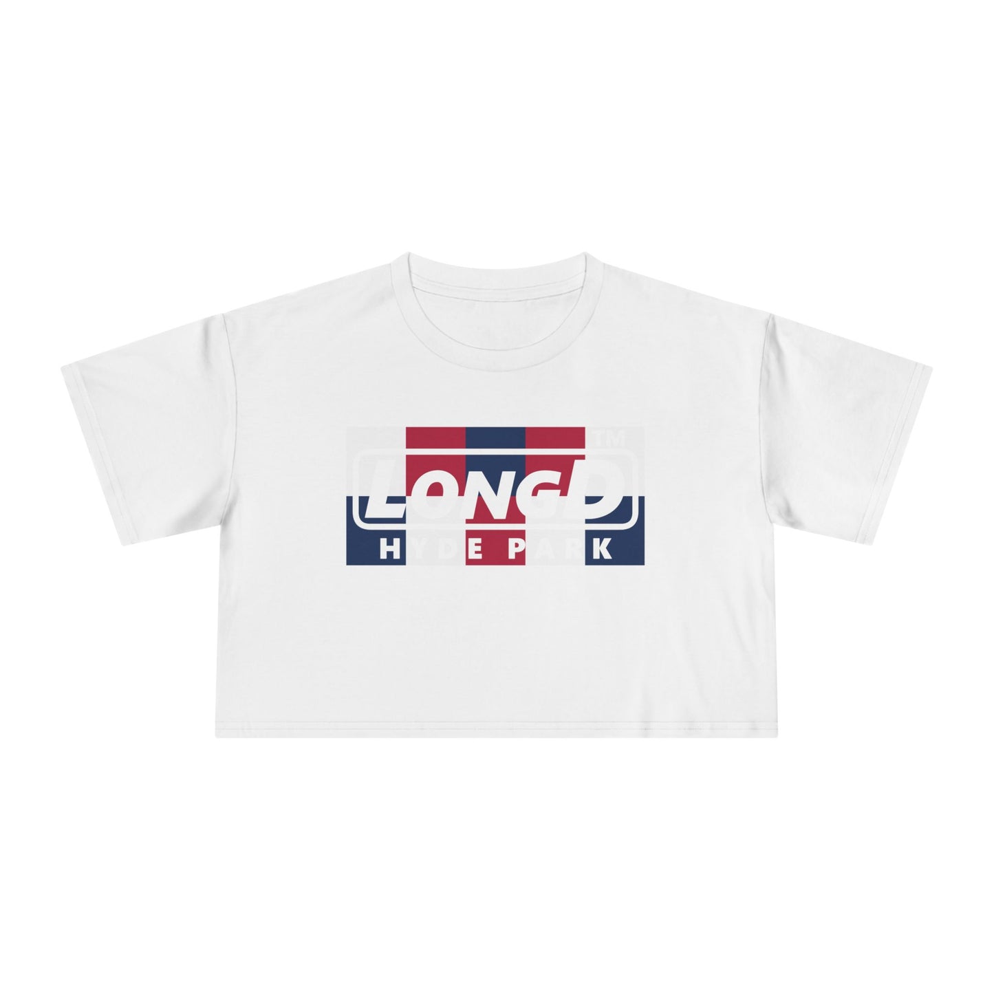 LongD negative 2x5 Hyde Park Logo Crop Tee (Patriotic colors)