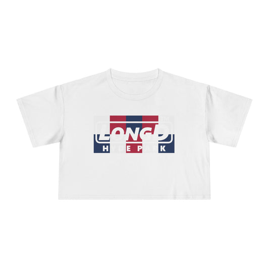 LongD negative 2x5 Hyde Park Logo Crop Tee (Patriotic colors)