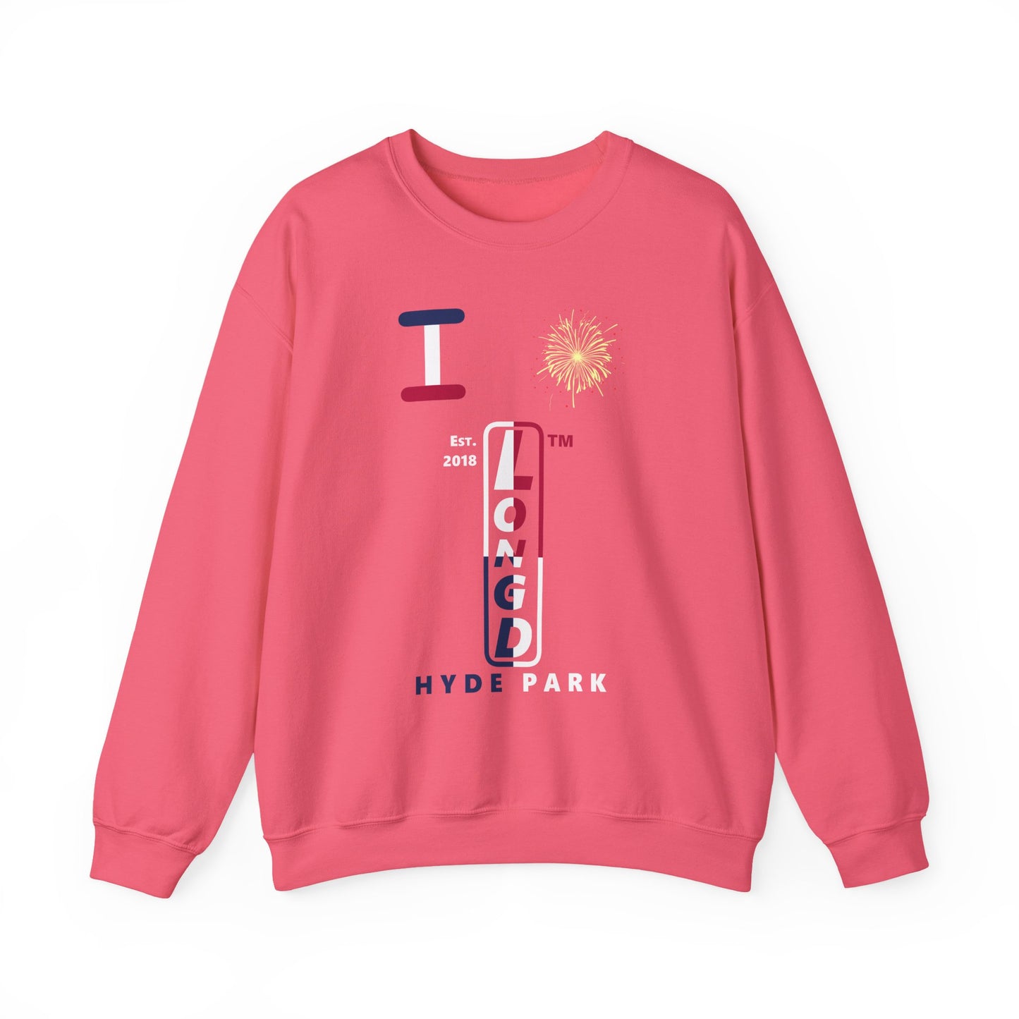 I Burst LongD positive quarters Hyde Park upright logo crewneck sweatshirt