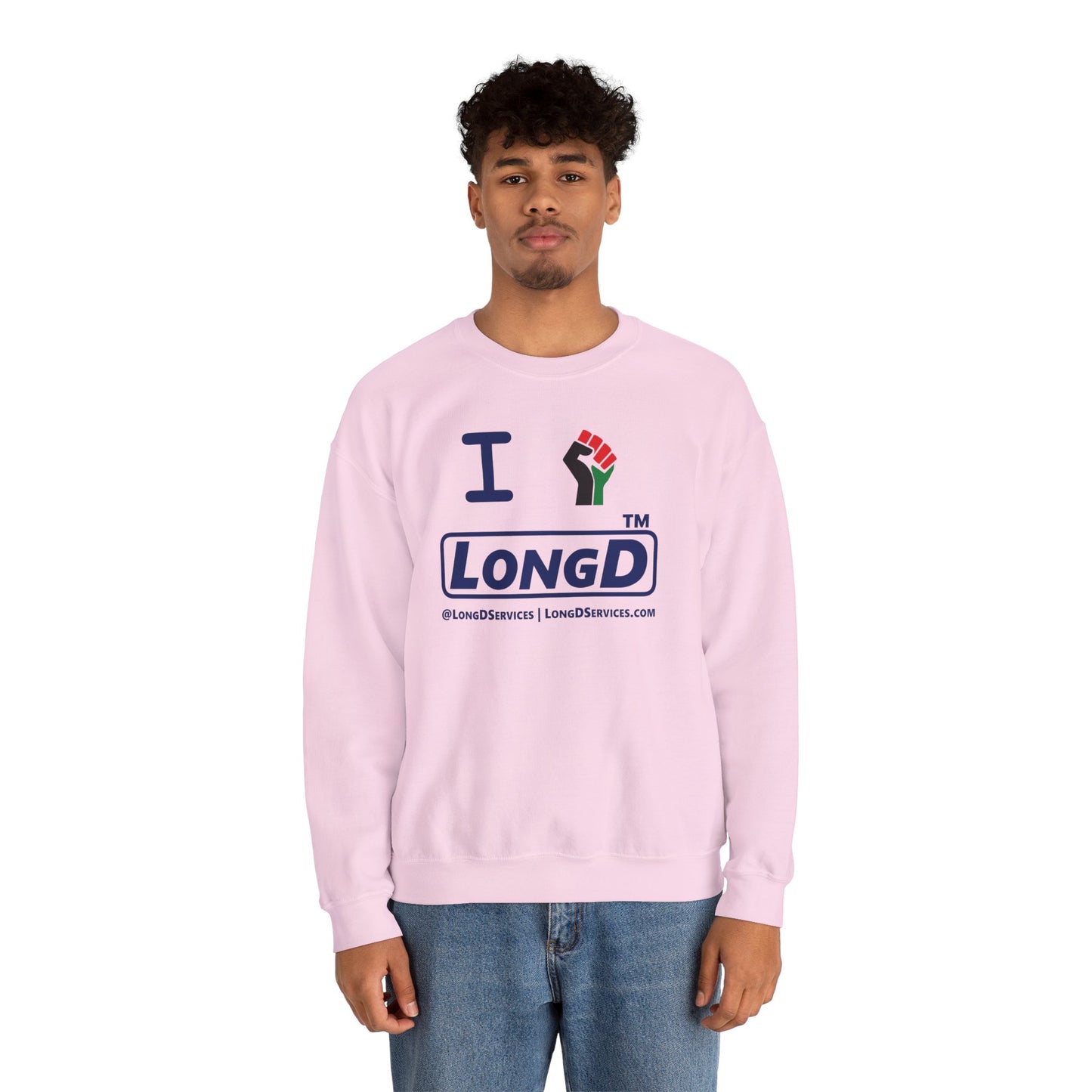 I fist LongD official basic tag-domain logo crewneck sweatshirt