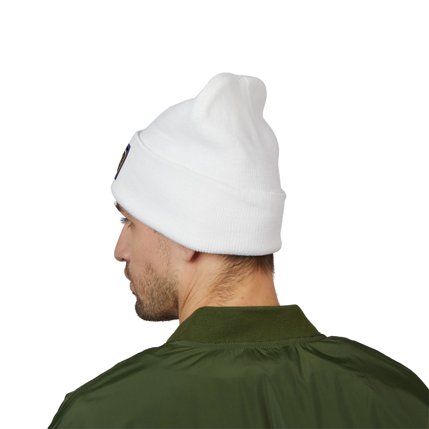 Embroidered Classic Cuffed Beanie reverse official logo initials