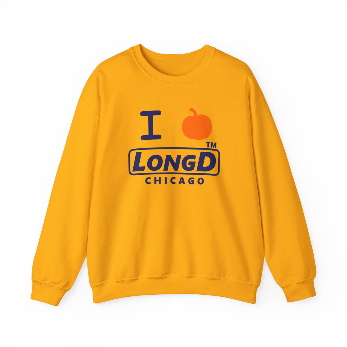 I pumpkin LongD Chicago positive basic Navy (002060) logo crewneck sweatshirt