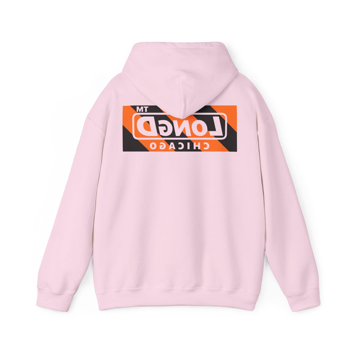LongD Chicago negative diagonal 6-striped front-back logo (Halloween colors) hoodie