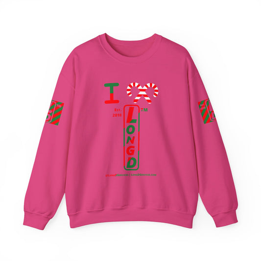 I candy cane LongD Tag-domain positive upright pixel-weighted 4-striped 4-print logo crewneck sweatshirt