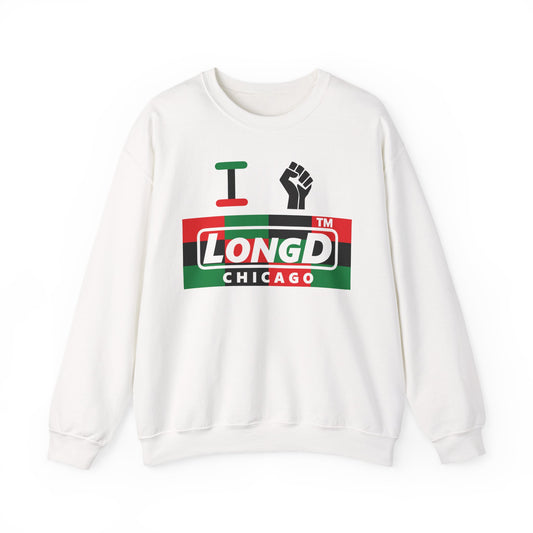 I fist LongD negative 3x4 Chicago logo crewneck sweatshirt