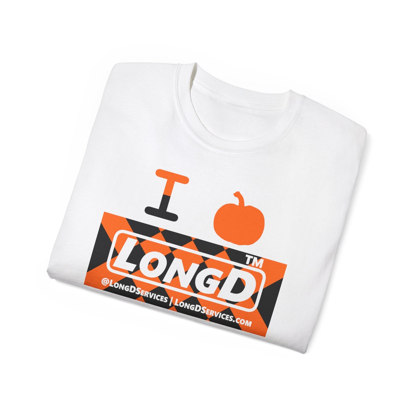 I pumpkin LongD Tag-domain negative stylized argyle 4-print logo cotton tee