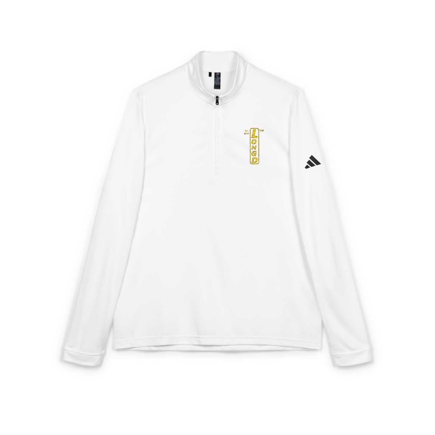 Embroidered adidas® Quarter-Zip pullover official reverse basic logo upright