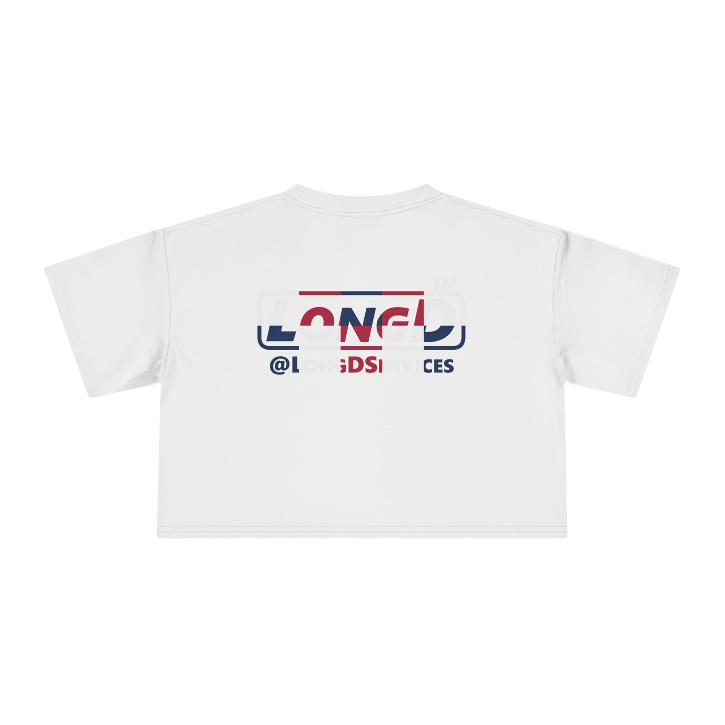 LongD positive 2x5 single-breasted front-back Chicago Logo Crop Tee (Patriotic colors)
