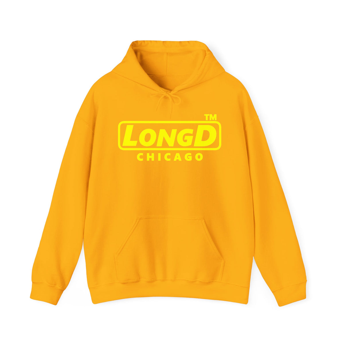 LongD Chicago positive alternate basic Yellow (FFFF00) logo hoodie