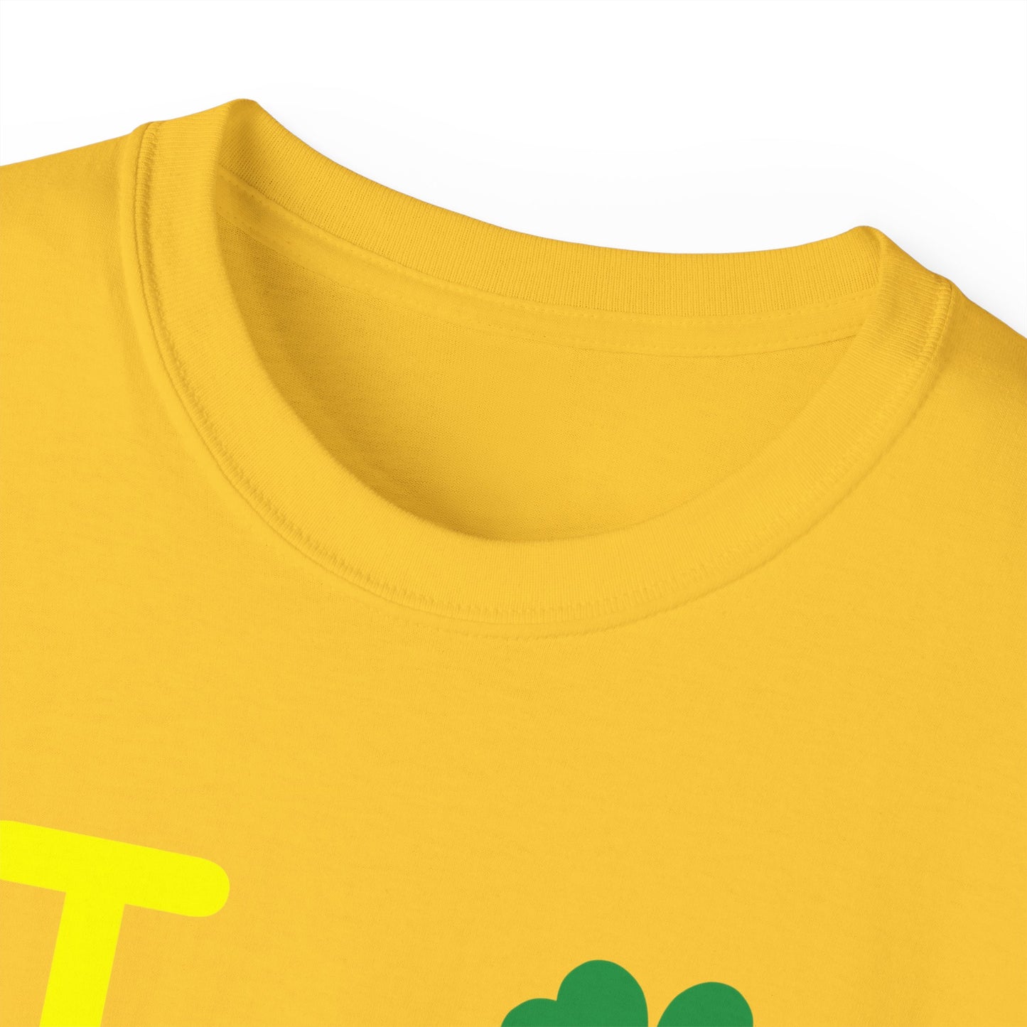 I Clover LongD® Logo Cotton Tee (St. Patrick's Day -Yellow with 4-leaf clover)