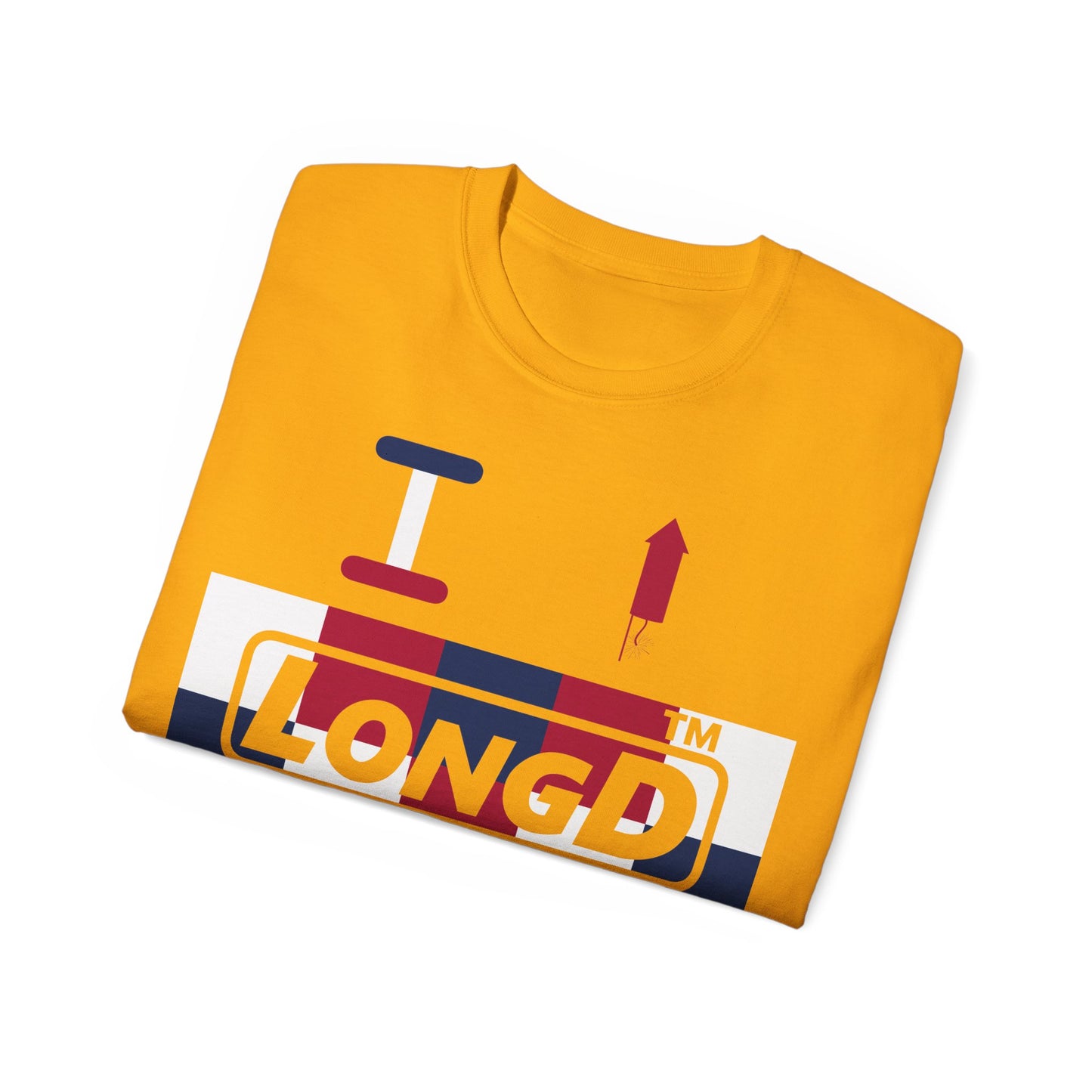 I firecracker LongD negative 2x5 tag logo cotton tee