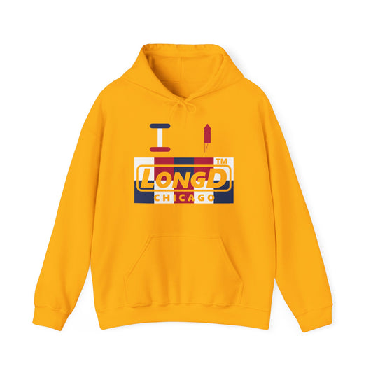 I firecracker LongD® negative 2x5 Chicago logo hoodie