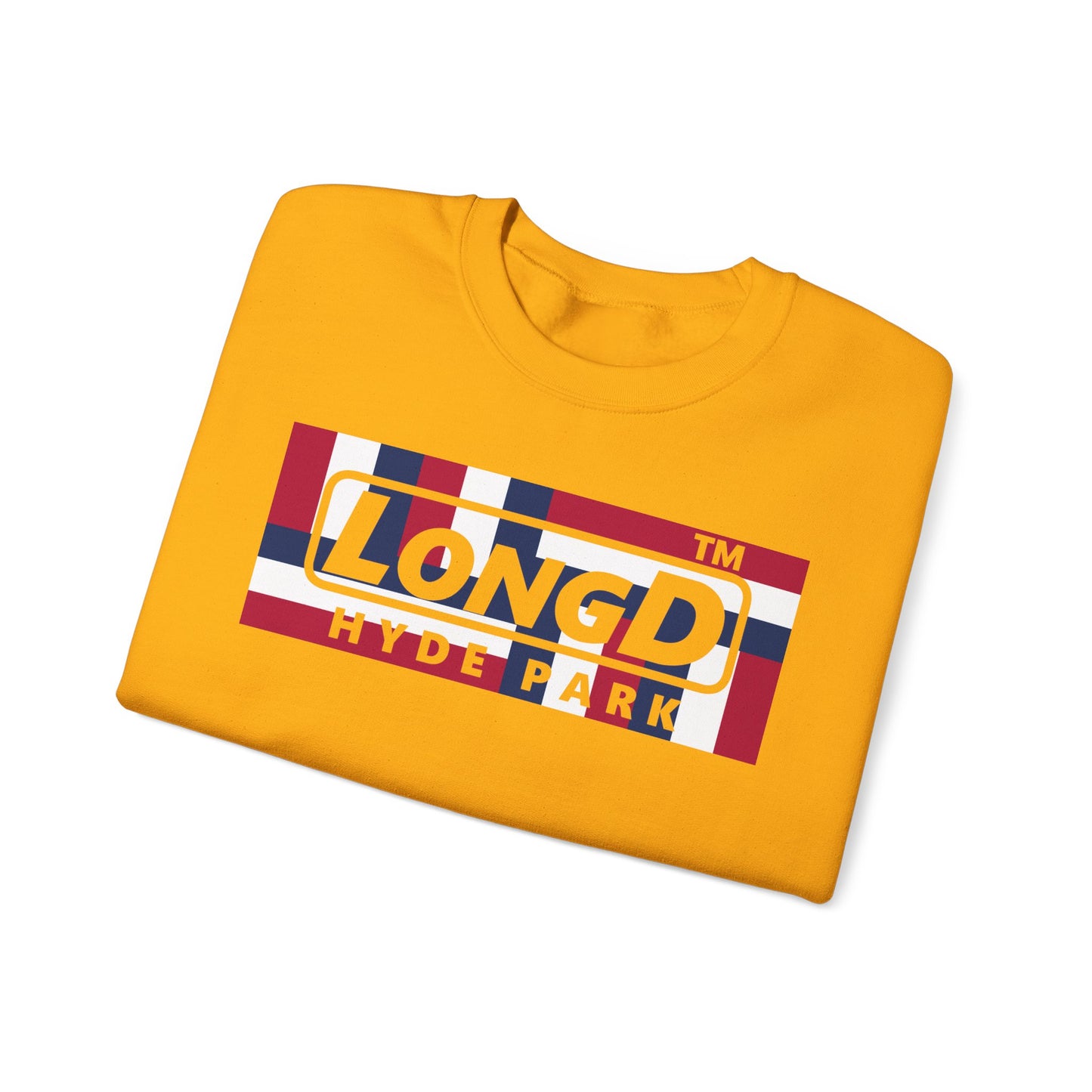 LongD negative modified windmill Hyde Park logo crewneck sweatshirt (patriotic colors)