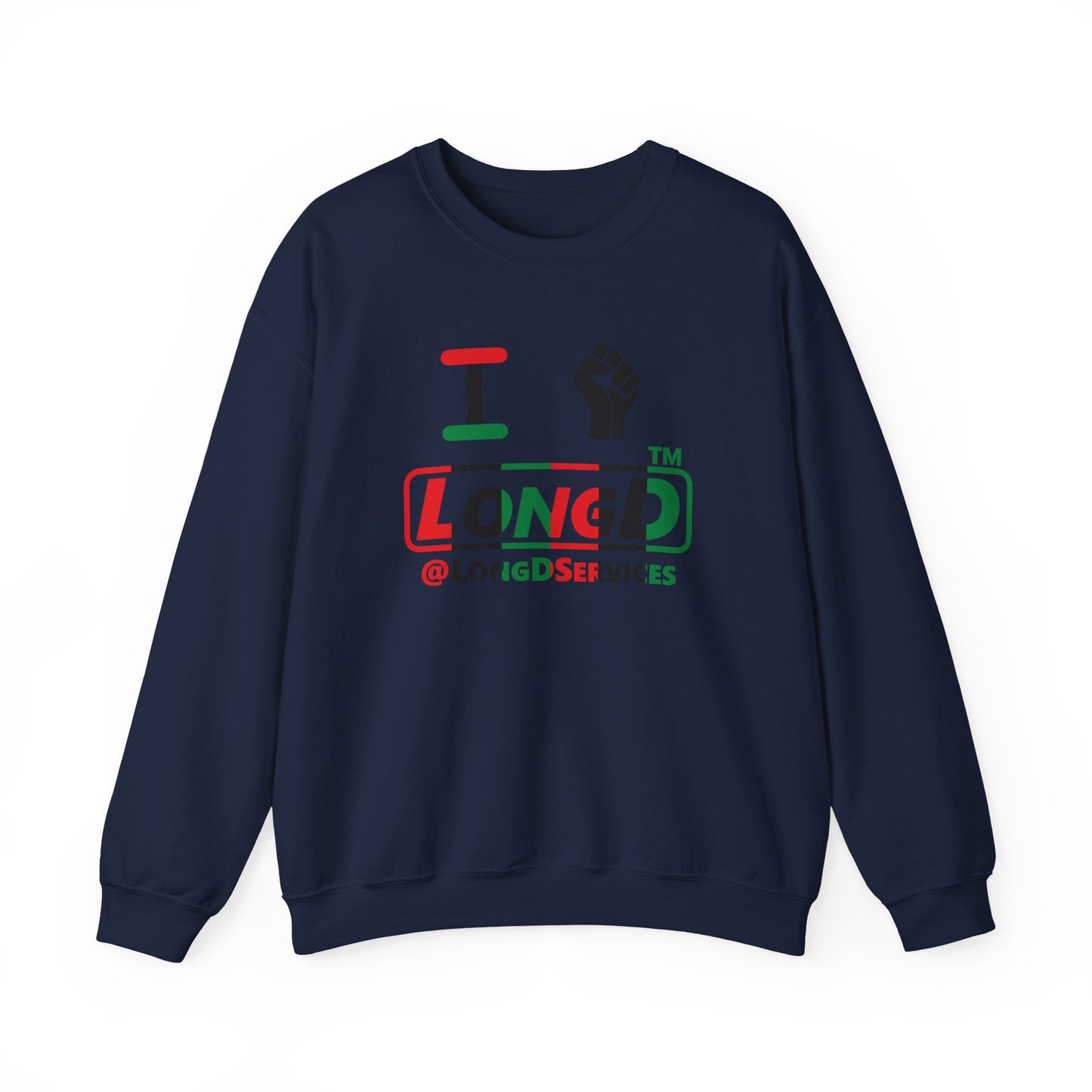 I fist LongD positive vertical 6-striped tag logo crewneck sweatshirt
