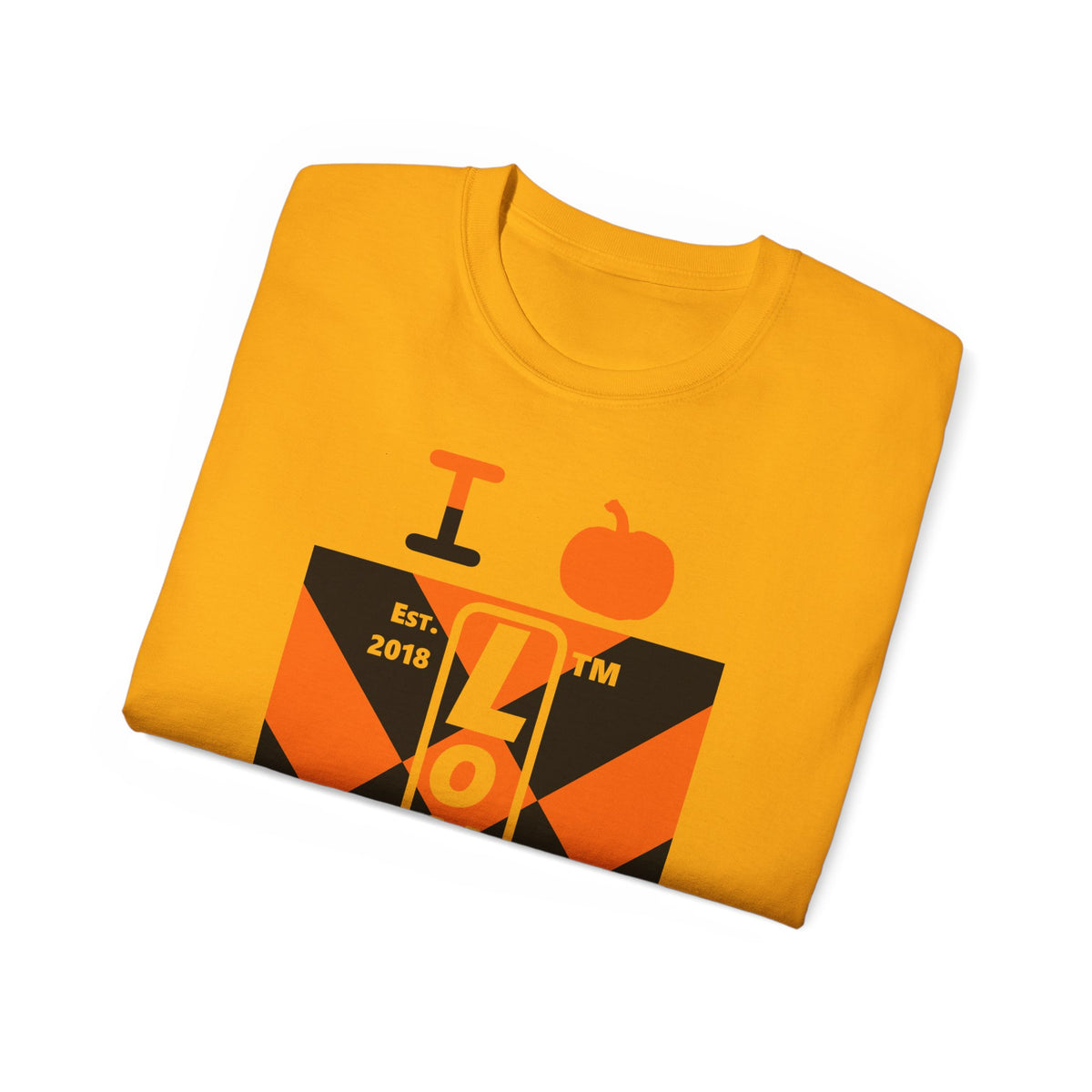 I pumpkin LongD Tag negative upright mixed argyle logo cotton tee
