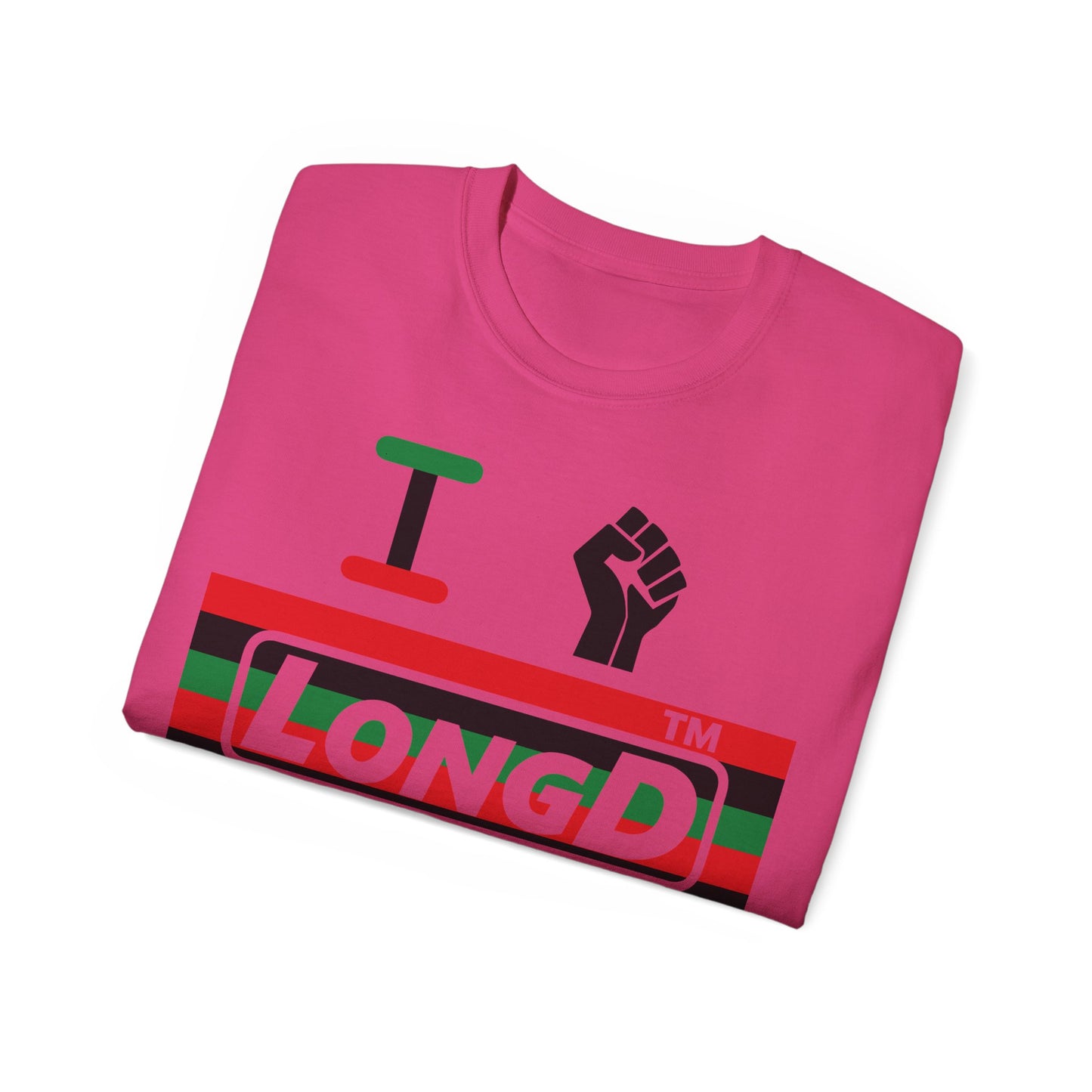 I fist LongD negative horizontal 6-striped Hyde Park logo cotton tee