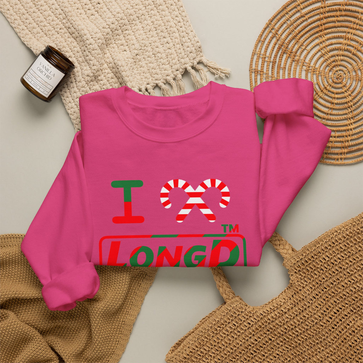 I candy cane LongD Hyde Park positive pixel-weighted 6-striped logo crewneck sweatshirt
