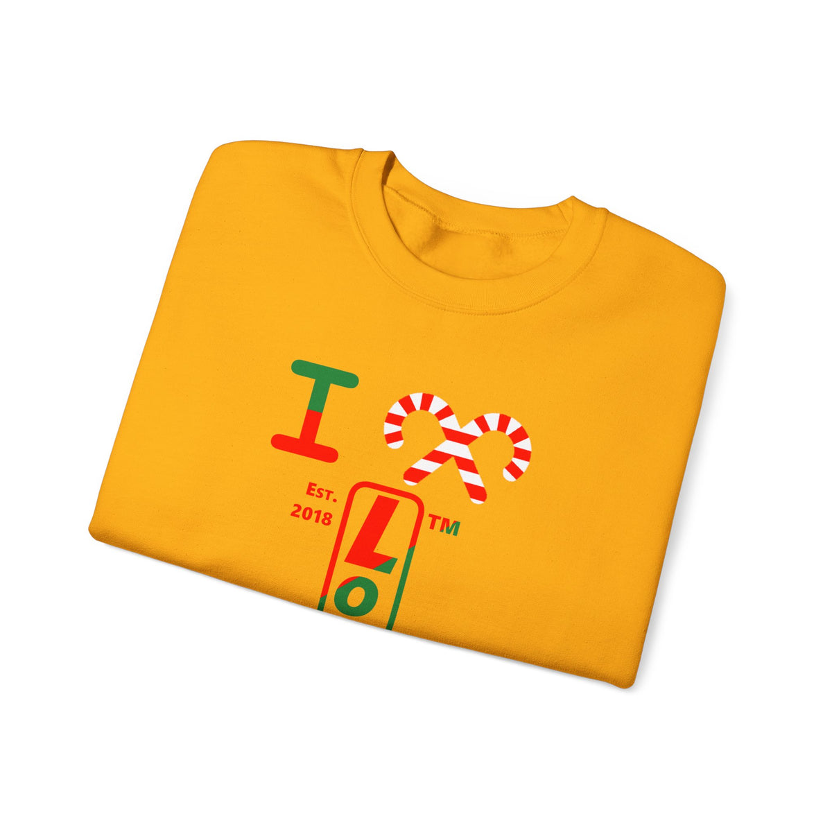 I candy cane LongD Tag positive upright pixel-weighted 4-striped 4-print logo crewneck sweatshirt