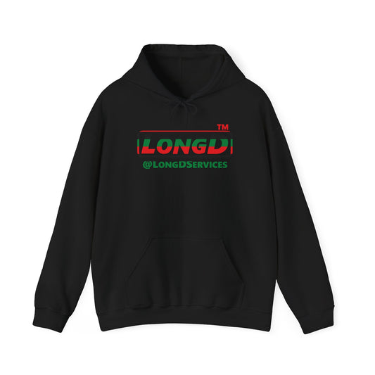 LongD® positive horizontal 6-striped tag logo Hoodie (Juneteenth colors)