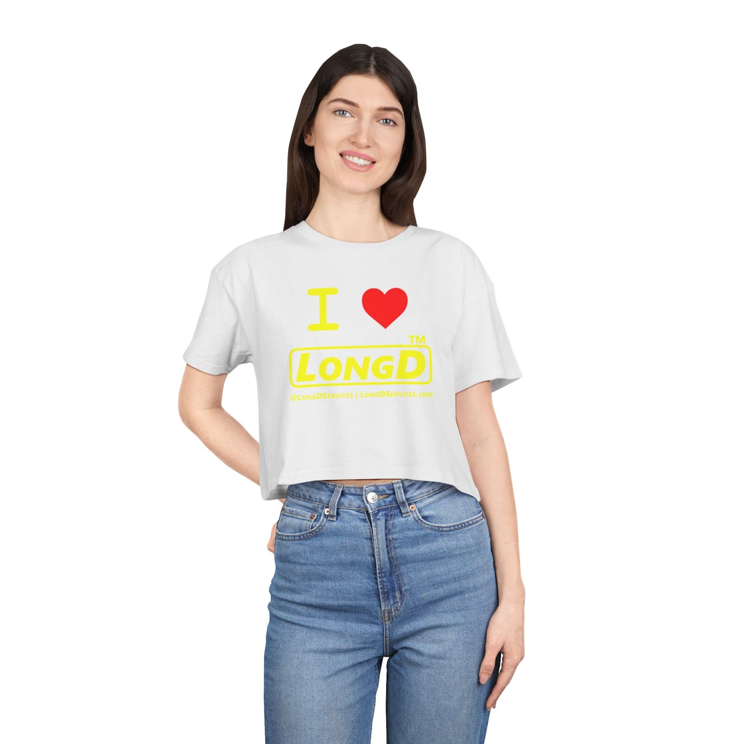 I Luv LongD Tag-domain positive alternate basic logo crop tee