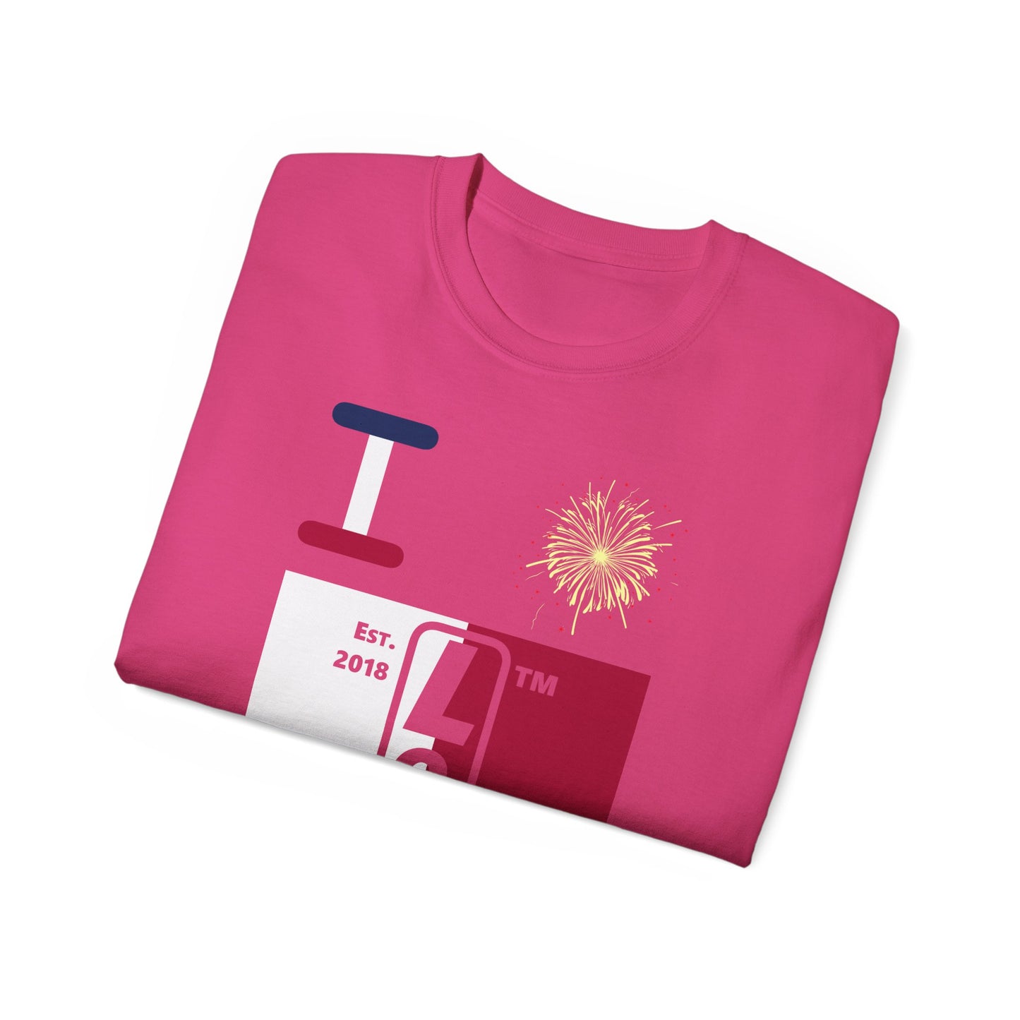 I Burst LongD cotton tee negative quarters Hyde Park upright logo (Patriotic colors)
