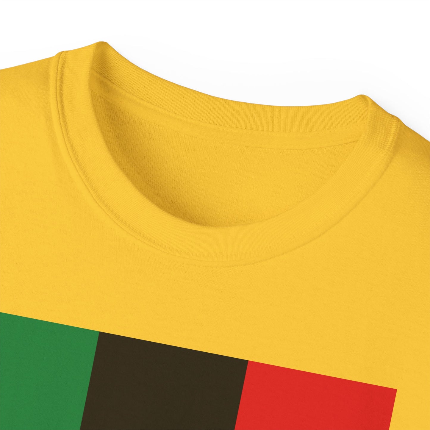 LongD® Logo Cotton Tee Juneteenth vertical Pan-African Flag negative text