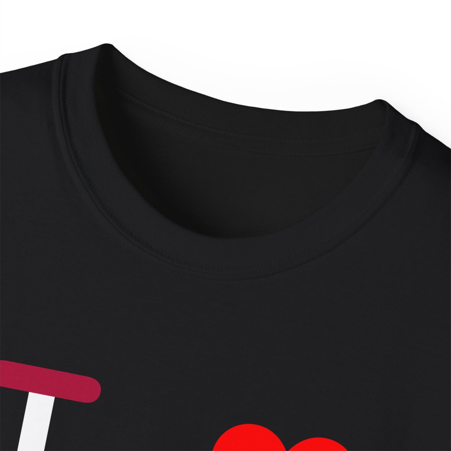 I Luv LongD® Logo Cotton Tee Blue, White and Red positive thirds text
