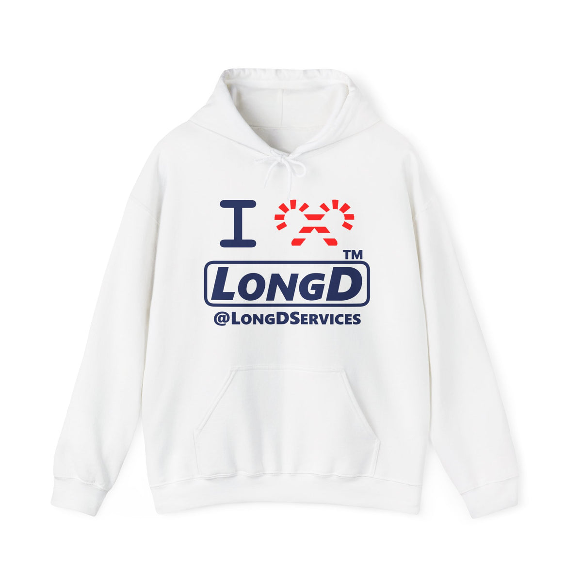 I candy cane LongD Tag positive official basic navy logo hoodie