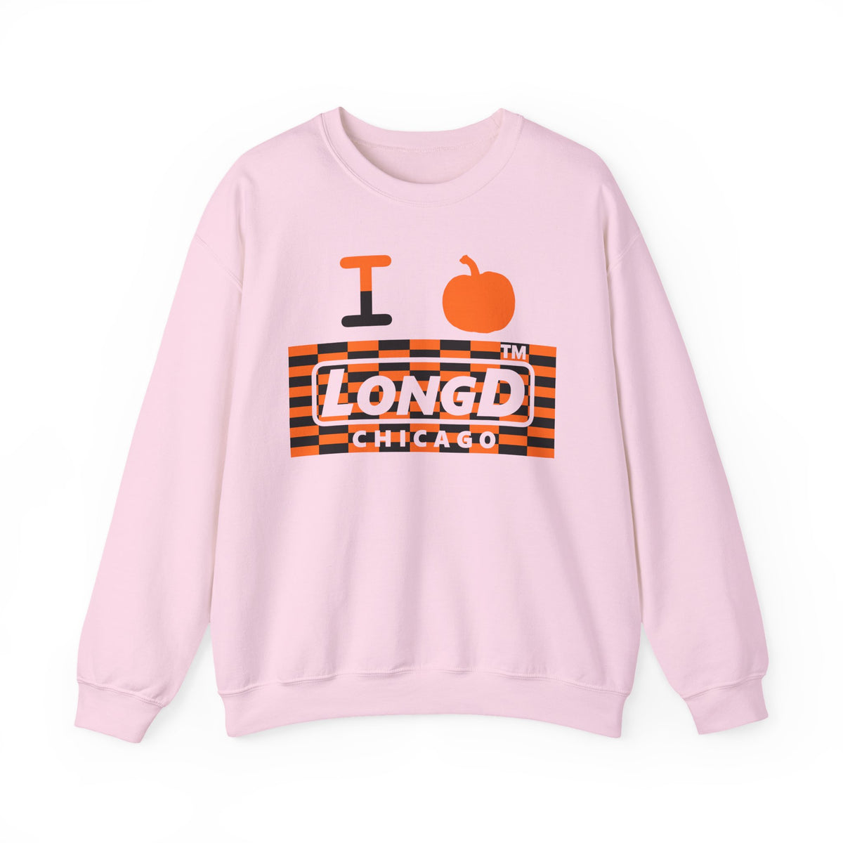 I pumpkin LongD Chicago negative tiled logo crewneck sweatshirt