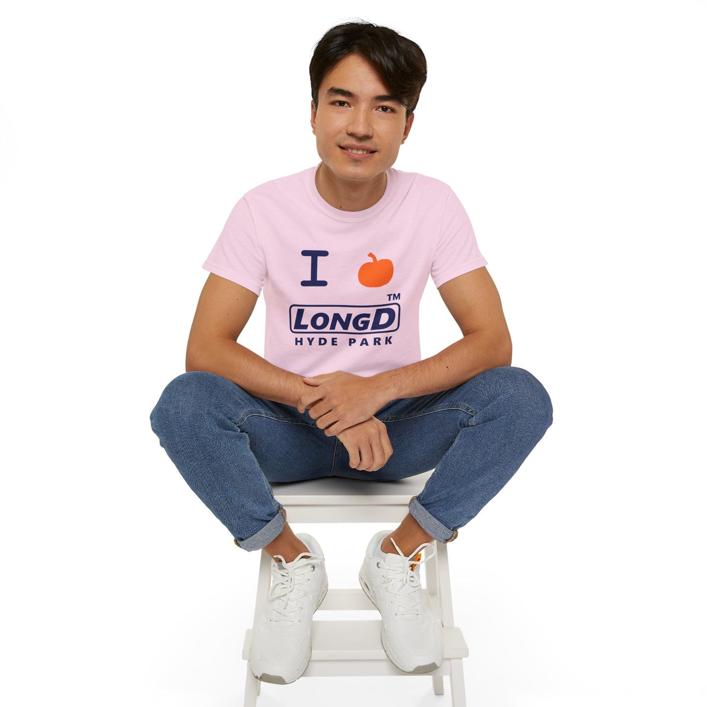 I Pumpkin LongD® Logo Cotton Tee positive blue basic Hyde Park logo