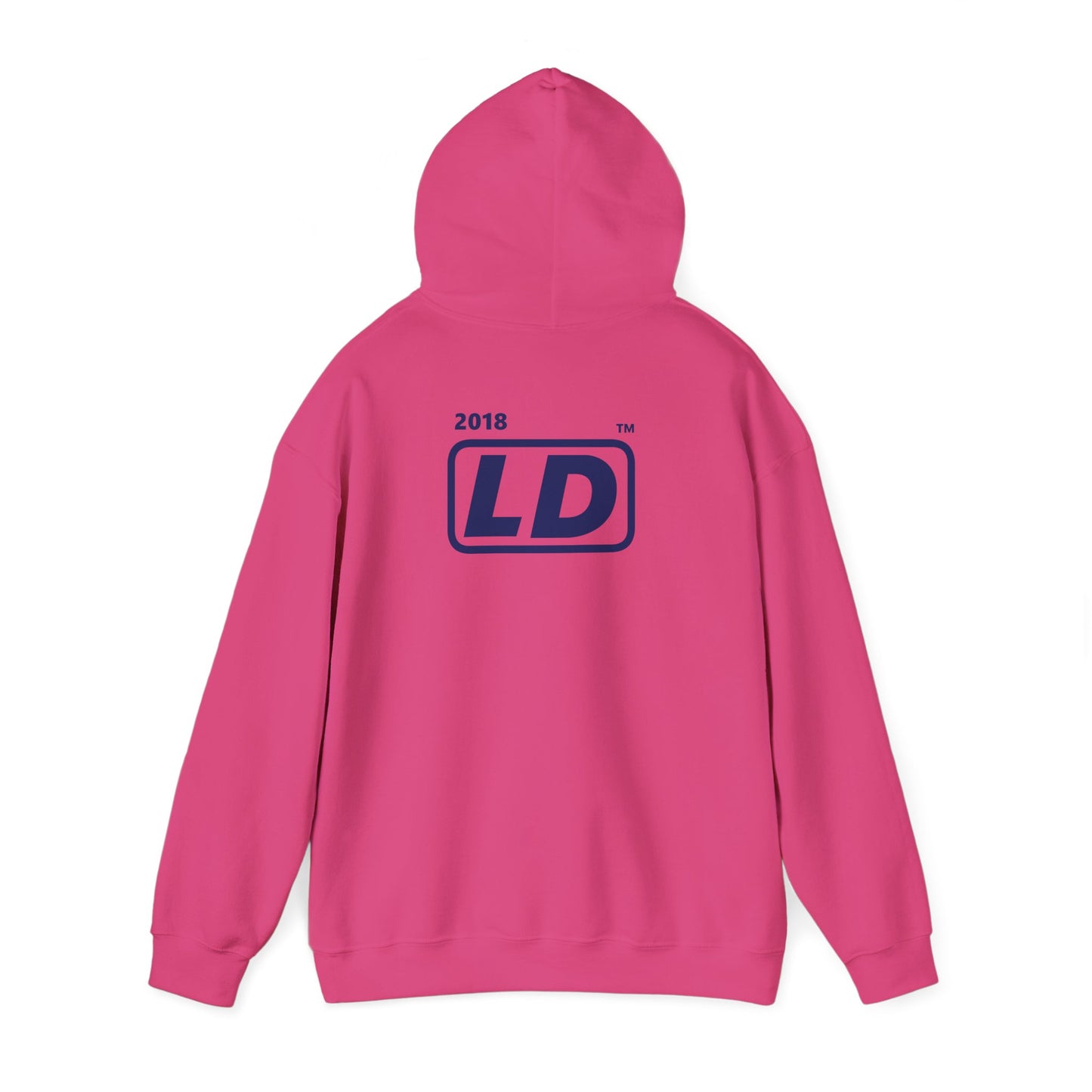 I Luv LongD® official basic front-back Chicago logo hoodie (Pride colors)