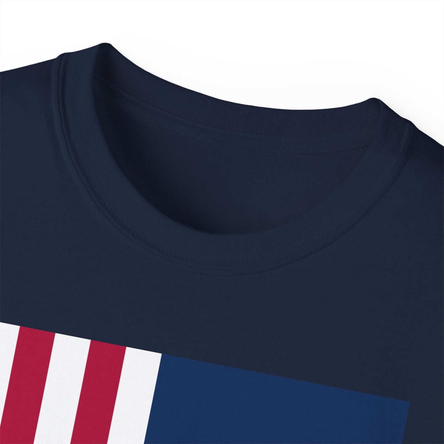 LongD cotton tee negative cropped flag Hyde Park upright logo (Patriotic colors)