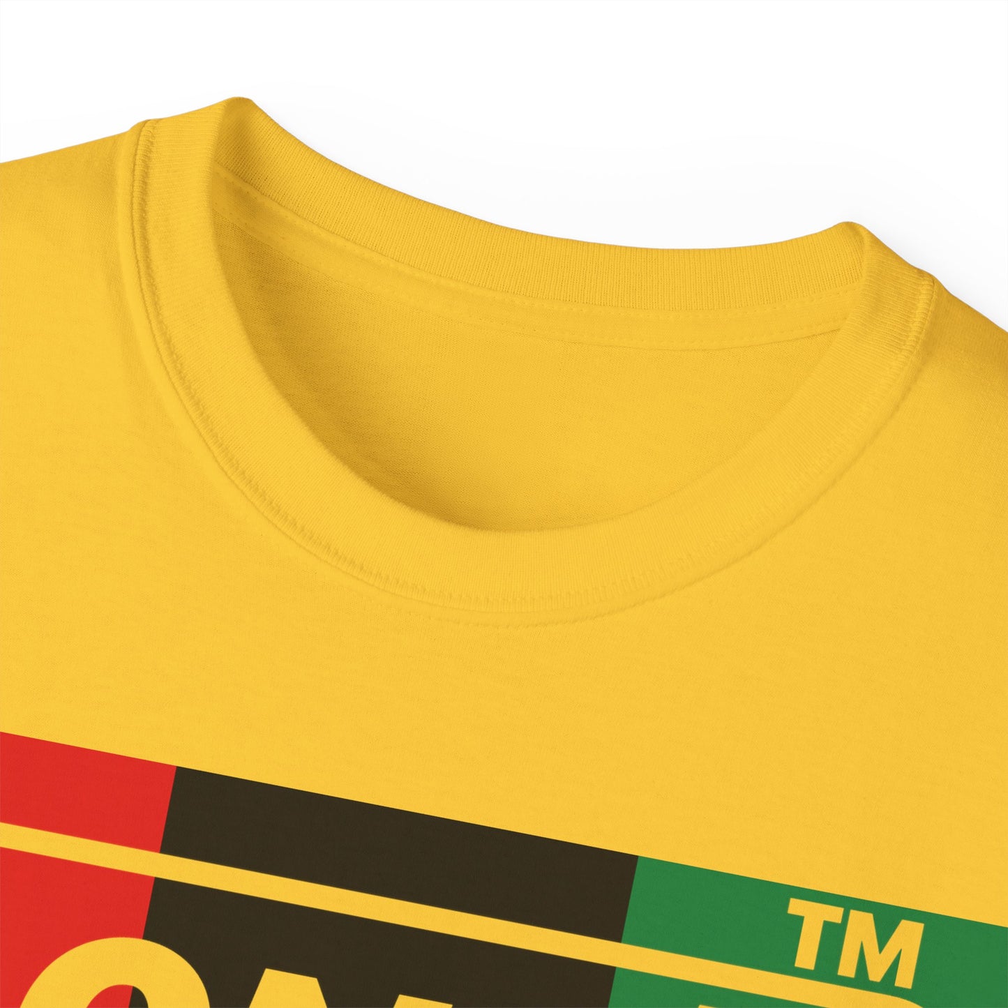 LongD negative vertical 3-striped Hyde Park logo cotton tee (Juneteenth colors)