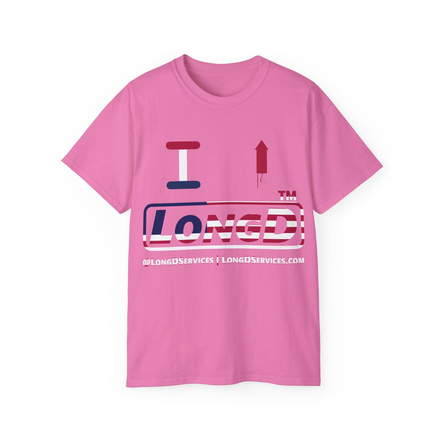 I firecracker LongD positive flag tag-domain logo cotton tee
